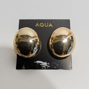 Aqua GoldTone Earrings with white accents
